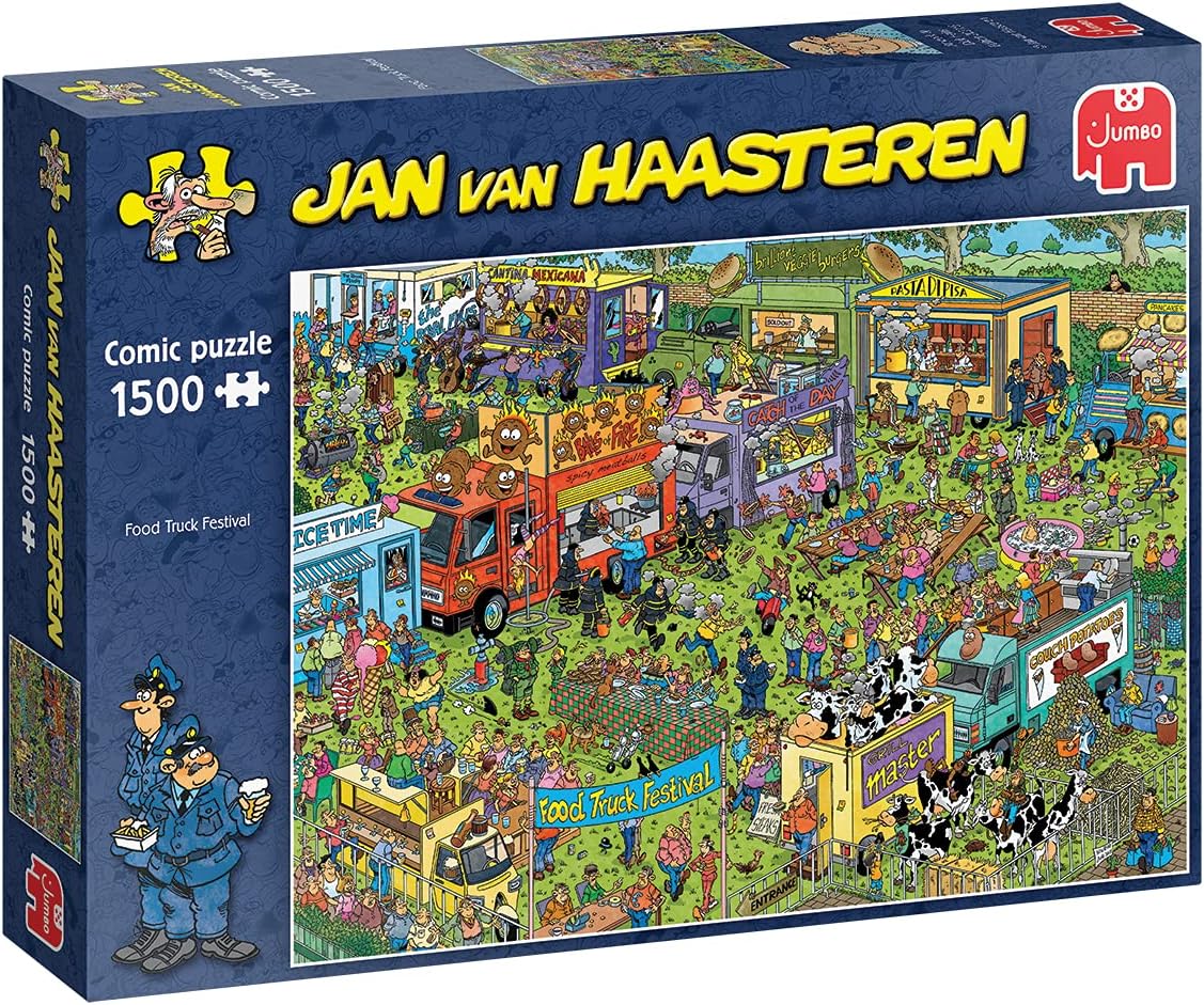 Food Truck Festival 1500 Piece Jigsaw Puzzle by Jan van Haasteren - Jumbo