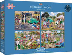 The Florist's Round 4x500 Piece Jigsaw Puzzles by Trevor Mitchell - Gibsons