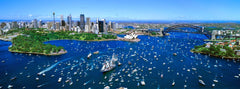 Sydney Harbour on Australia Day, panoramic photograph by Ken Duncan