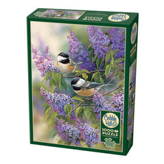 Cobble Hill - Chickadees And Lilacs 1000 Piece Jigsaw Puzzle