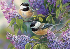 Cobble Hill - Chickadees And Lilacs 1000 Piece Jigsaw Puzzle