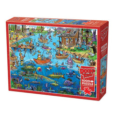 Cobble Hill - Doodletown Gone Fishing 1000 Piece Jigsaw Puzzle