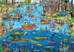 Cobble Hill - Doodletown Gone Fishing 1000 Piece Jigsaw Puzzle