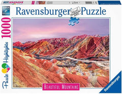 Ravensburger - Beautiful Mountains Rainbow Mountains, China 1000 Piece Puzzle