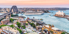 Sydney Harbour at sunset, 2:1 panoramic artwork by Jaime Dormer