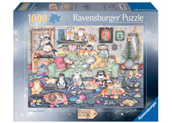 Ravensburger - Crazy Cats Christmas Crackers 1000 Piece Jigsaw Puzzle box