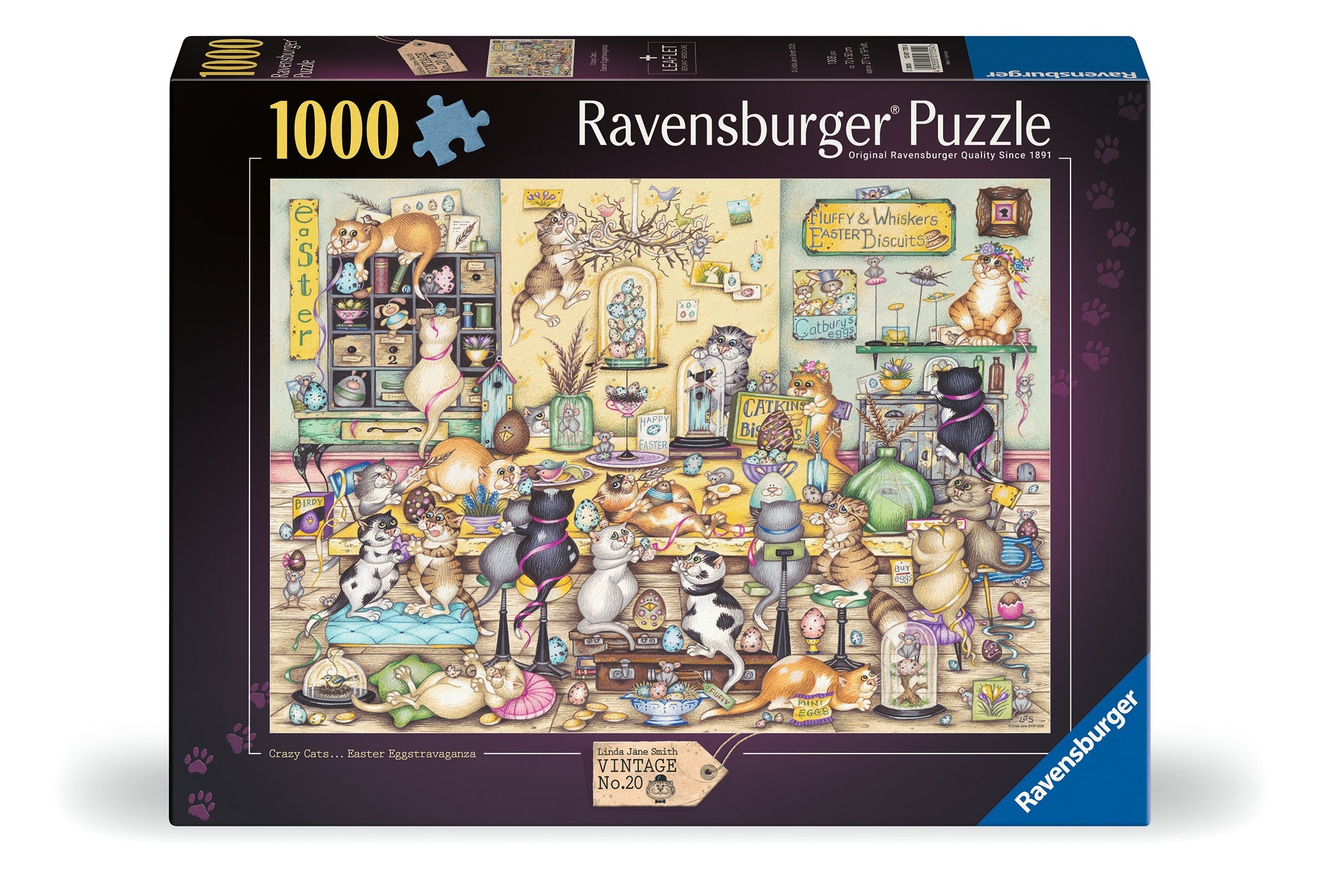 Ravensburger - Crazy Cat's Easter Eggstravaganza 1000 Piece Jigsaw Puzzle box