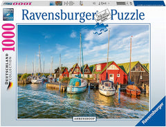Ravensburger - Colourful Harbourside, Ahrenshoop, Germany 1000 Piece Puzzle