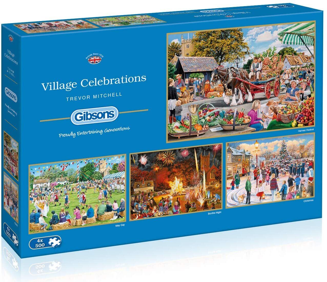 Gibsons Village Celebrations 4x500pc Jigsaw Puzzle