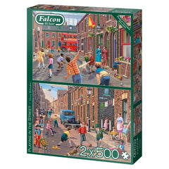 Falcon - Playing in the Street 2 x 500 Piece Jigsaw Puzzle