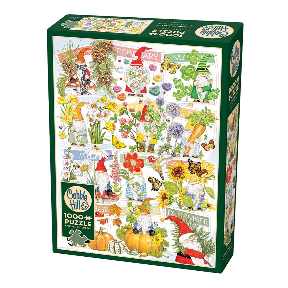 Cobble Hill - A Happy Gnome Life 1000 Piece Jigsaw Puzzle