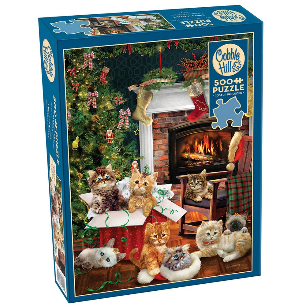Cobble Hill - Christmas Kittens 500 Piece Jigsaw Puzzle