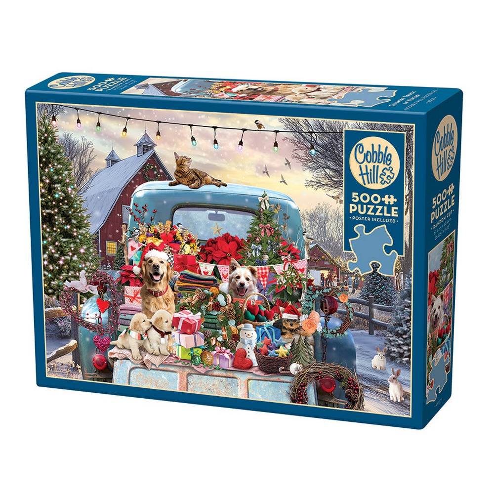 Cobble Hill - Country Truck in Winter 500 Piece Jigsaw Puzzle
