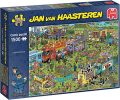 Food Truck Festival 1500 Piece Jigsaw Puzzle by Jan van Haasteren - Jumbo
