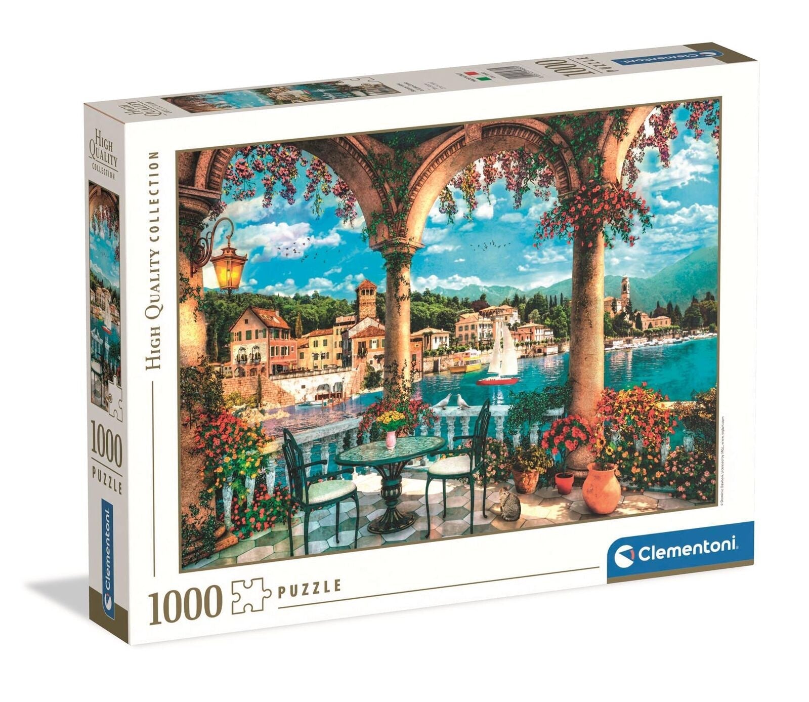 Clementoni Balcony View from Lake Como 1000 piece jigsaw puzzle, the earlier standard High Quality Collection box (CLE39880)