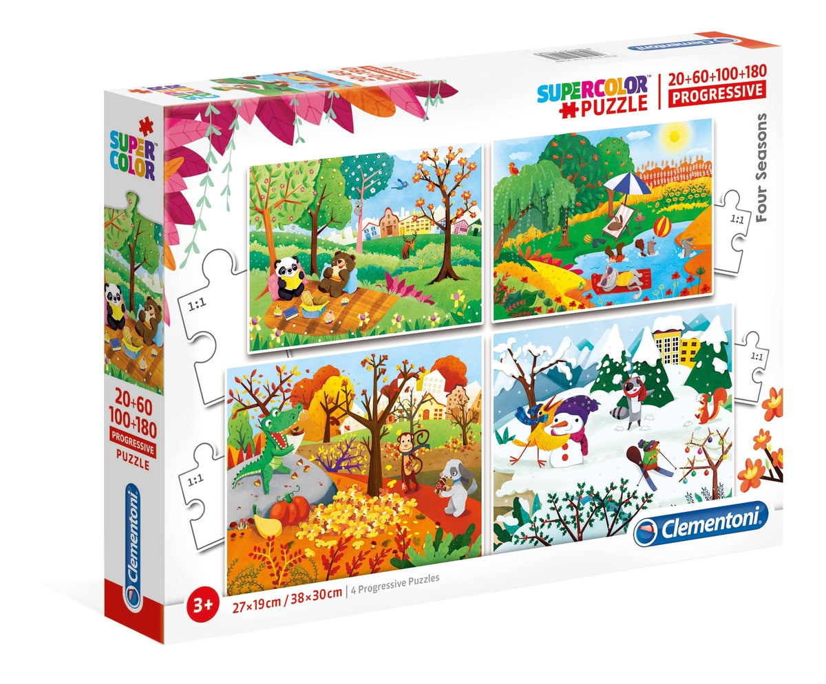 Clementoni - Four Seasons Progressive 20/60/100/180 Piece Jigsaw Puzzle Set