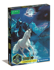 Clementoni - The White Stallion Fluorescent 1000 Piece Jigsaw Puzzle