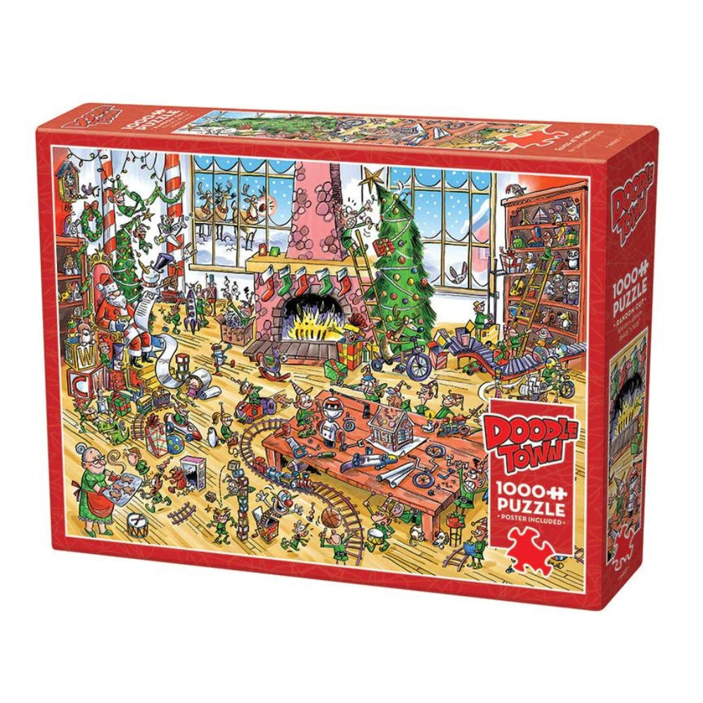Cobble Hill - Doodletown Elves At Work 1000 Piece Jigsaw Puzzle