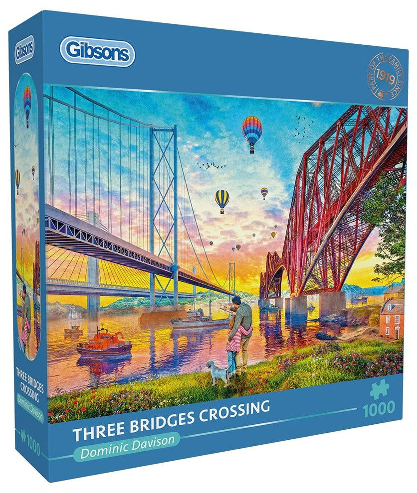Gibsons - Three Bridges Crossing 1000 Piece Jigsaw Puzzle