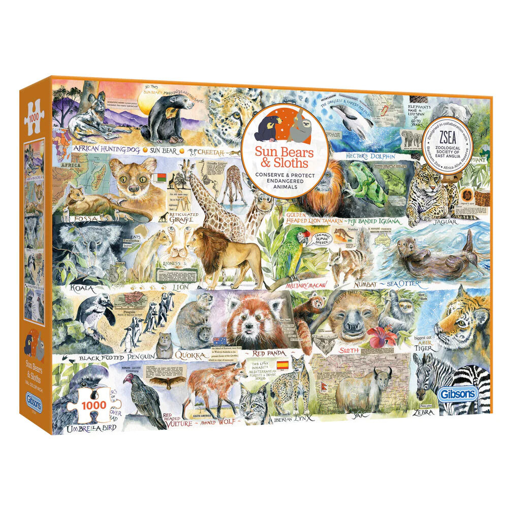 Gibsons - Sun Bears & Sloth 1000 Piece Puzzle