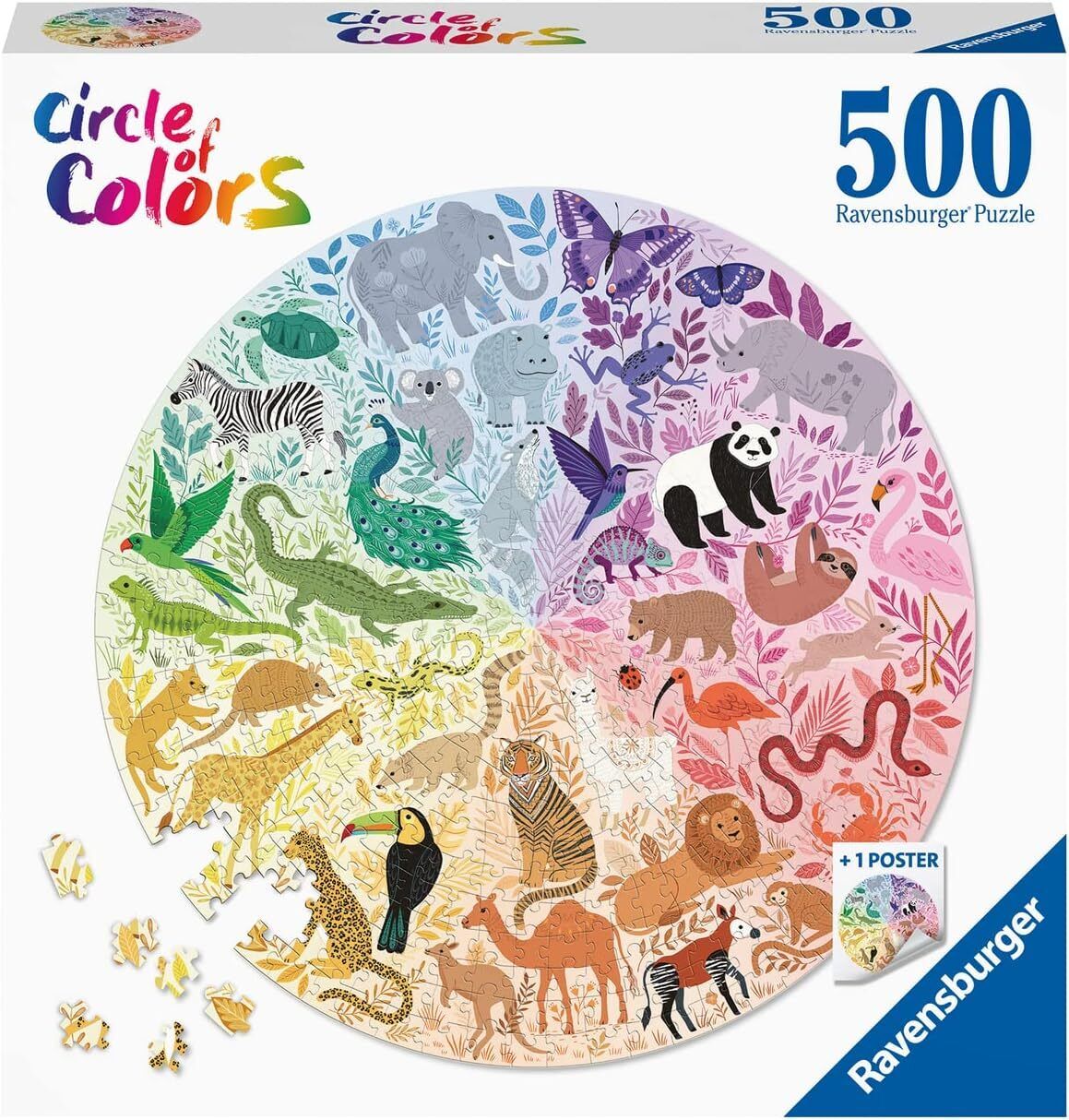 Ravensburger - Circle of Colours - Animals 500 Piece Family Jigsaw Puzzle