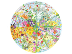 Gibsons - A Year in the Garden  500 Piece  Circular Jigsaw Puzzle