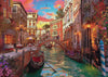 Ravensburger Venice Romance 1000 piece puzzle artwork brought to life, the canal moving at sunset