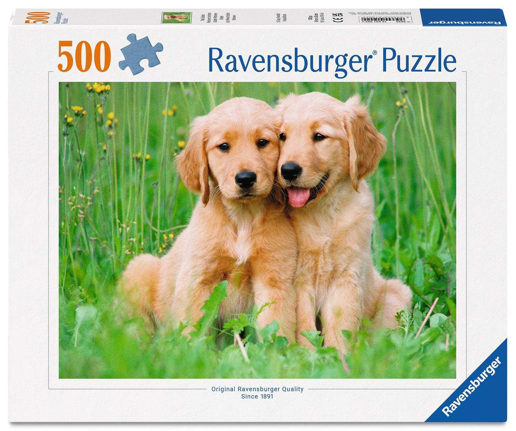 Ravensburger - The Golden Retriever Brothers 500 Piece Jigsaw Puzzle box