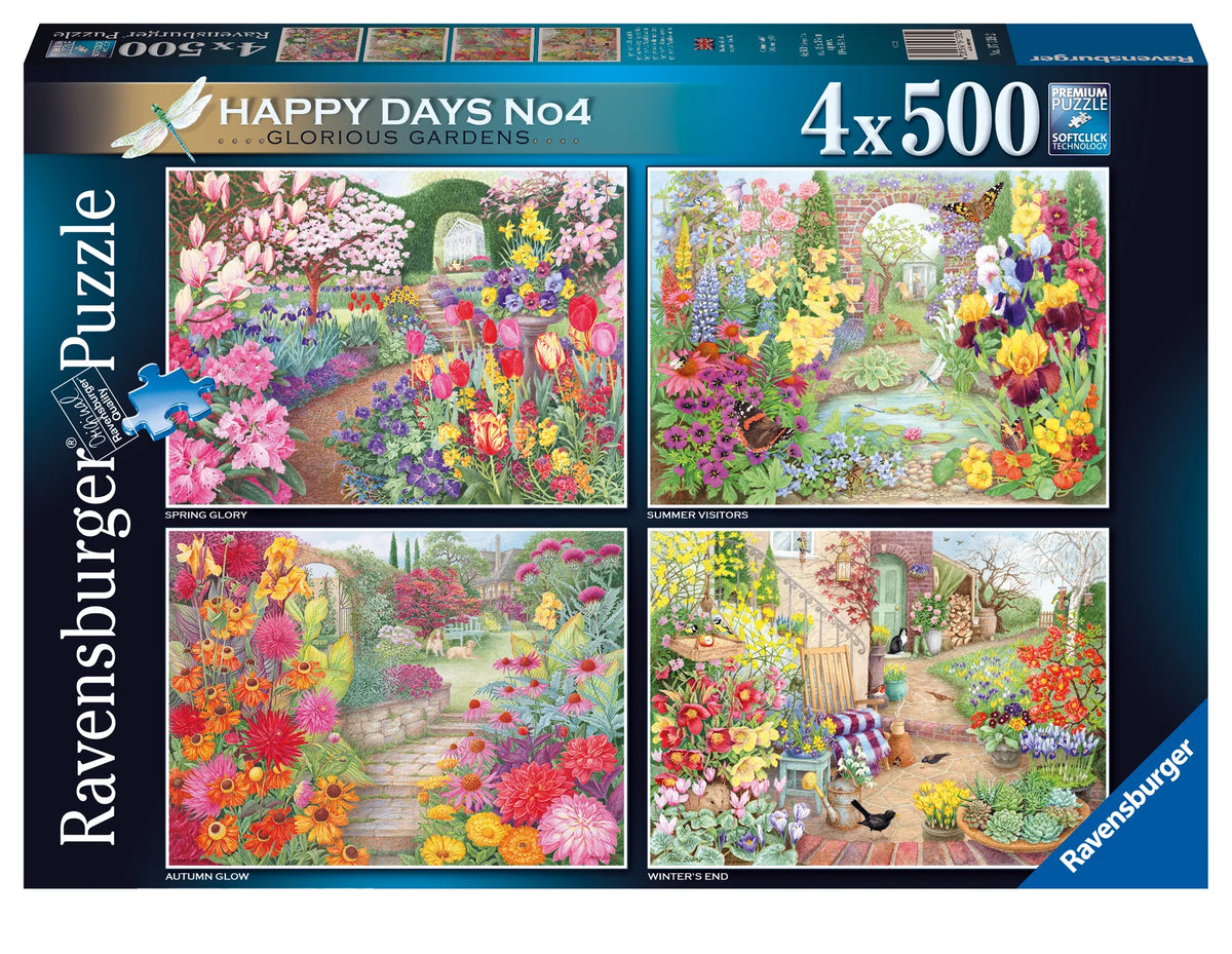 Ravensburger - Happy Days No. 4 Glorious Gardens 500 Piece Adult's Jigsaw Puzzle 4x500
